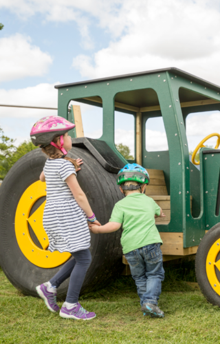 Role-play tractor at Woodhouse Farm Holiday Park